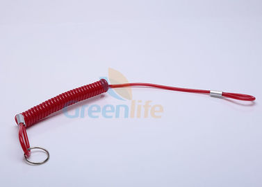 金属のひだが付いている注文のサイズの赤いプラスチック コイルの締縄の鎖の回転のループ