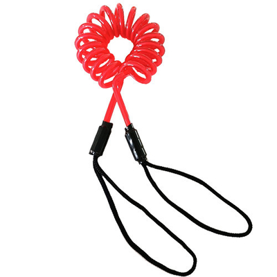 手の安全コイル用具の締縄の赤いプラスチック コイル状のループ締縄
