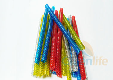注文の長さのプラスチック コイルの締縄の透明で赤い青緑の黄色色